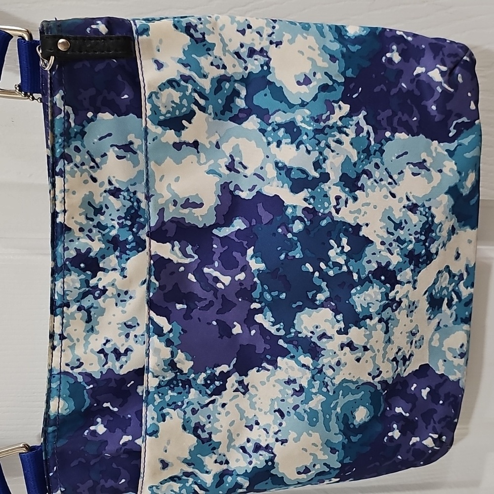 Coach Y2K Nylon Abstract Blue and White Crossbody Bag - Picture 10 of 17
